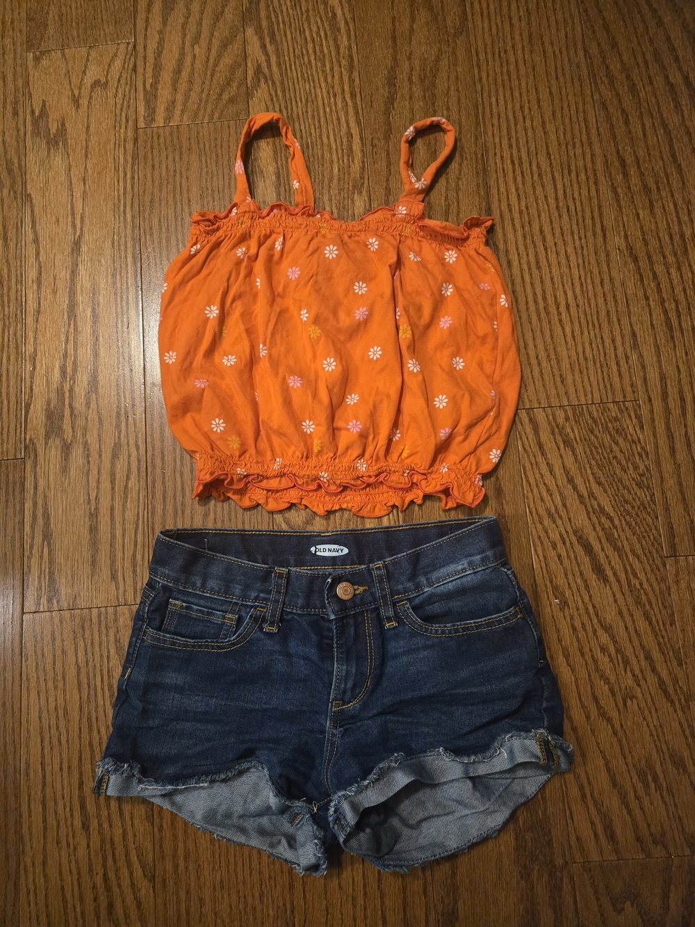 Old Navy Orange Floral Smocked Camisole for Kids
